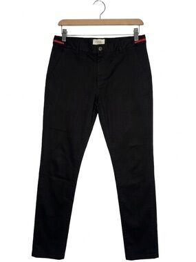 Gucci Black Pants with Red Waist Trim